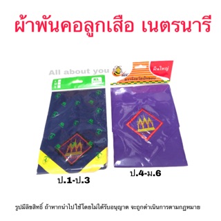 ผ้าพันคอลูกเสือ เนตรนารี ผ้าพันคอเด็กประถม มัธยม สีกรมเหลือง สีม่วง ผ้าพันคอลูกเสือสำรอง