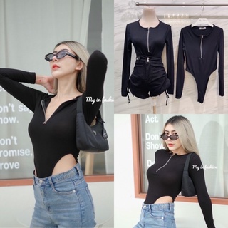 🎊mnv_shop🎊C7 พร้อมส่งBodysuit -zip🔥บอดี้สูทแขนยาวซิปหน้าผ้าเรย่อนอย่างดีทรงเว้าเอว เนื้อผ้าเรย่อนทรงเปะใส่แล้วเข้ารูป