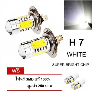 LED หลอดไฟรถยนต์ หลอดไฟตัดหมอก H 7 แสงสีขาว จำนวน 1 คู่ (WHITE)