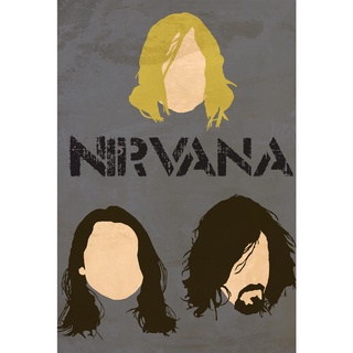 โปสเตอร์ Nirvana เนอร์วานา Kurt Cobain เคิร์ท โคเบน Music Poster โปสเตอร์ติดผนัง ตกแต่งผนัง ตกแต่งบ้าน  รูปภาพติดห้อง