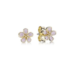 Pink Cherry Blossom Flower Stud Earrings