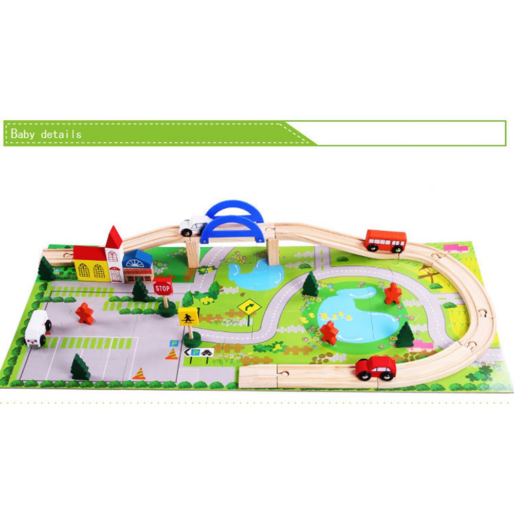 บล็อกไม้ เมืองจารจรร Rail Overpass