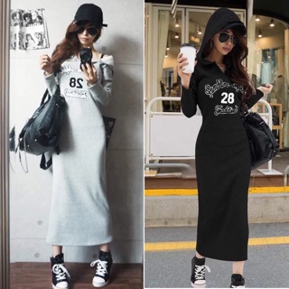 รสแขนยาวสกรีนลาย มีฮูด  ทรงสวยใส่สบาย