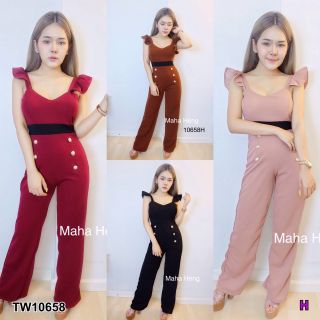 MF10658🍓
Jumpsuit จั๊มสูทสายเดี่ยวระบาย เนื้อผ้าฮานาเล่สีพื้น เรียบเก๋ ทรงขากระบอกกว้าง