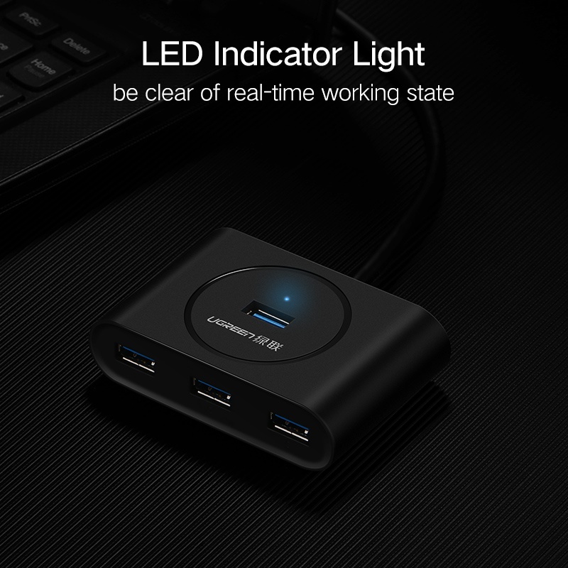 Ugreen อะแดปเตอร์ฮับ Usb 3.0 4 พอร์ต 1 เมตร สําหรับ Macbook Imac Surface Pro Xps Flash Drive Usb Hdd Mobile
