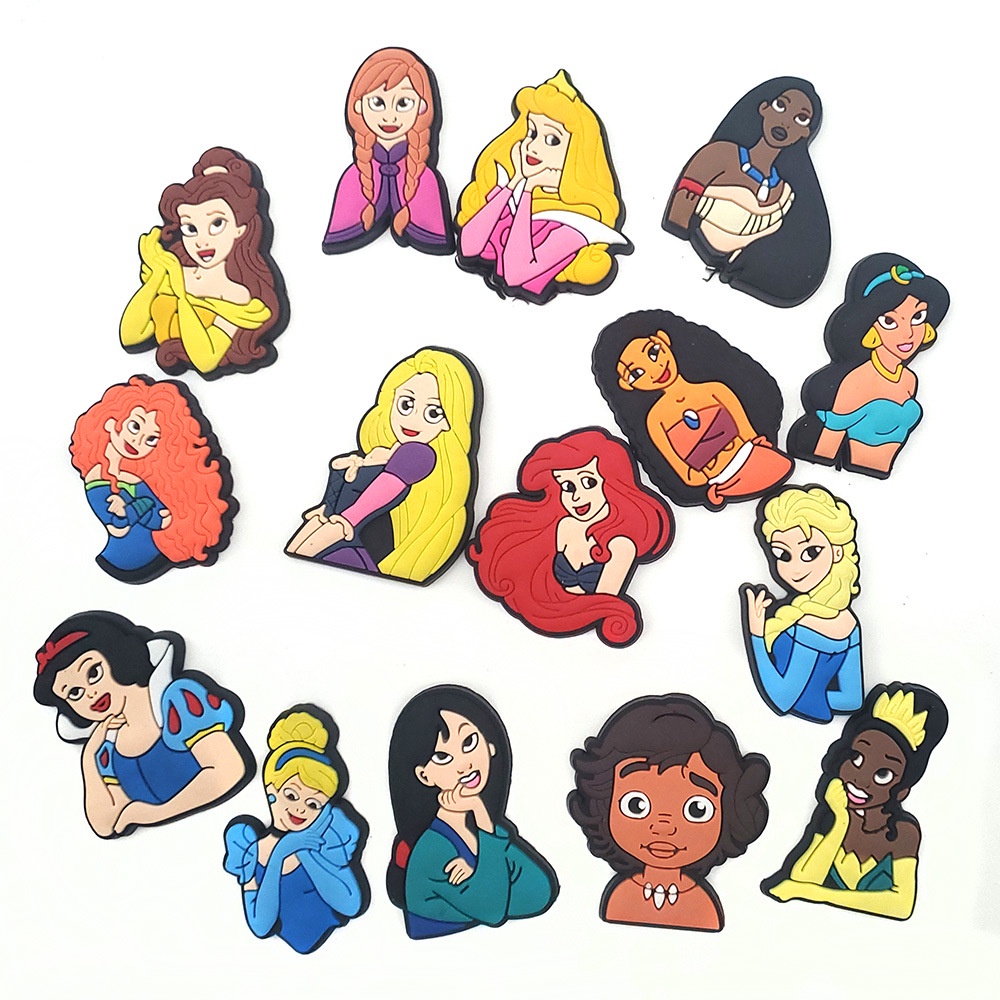 เข็มกลัด รูป Disney Jibbitz Charm Snowhite Mermaid Jibits Croc Pins