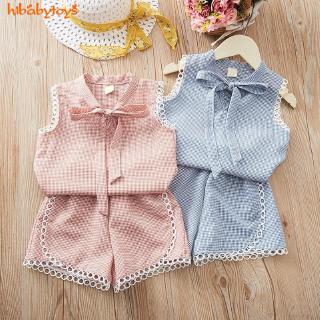 🚚COD💐❤️พร้อมส่ง❤️2pcs/ชุด เสื้อยืดแขนกุด + กางเกงขาสั้นสำหรับเด็ก  ✨Hibabytoys 💕