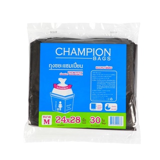 ถุงขยะแบบหนา 24x28 นิ้ว (แพ็ค30ใบ) CHAMPION ถุงขยะ Heavy Garbage Bags 24x28 inches (30/Pack) CHAMPION