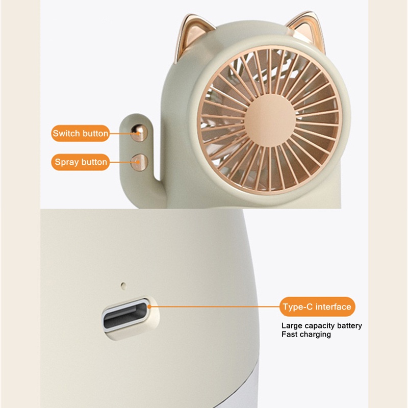 USB Charging Mini Wireless Portable Electric Air Humidifier Fan For ...