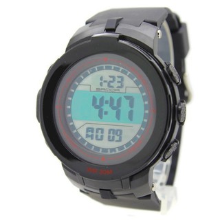 Sport Watch SAMDA นาฬิกาชาย-หญิง สายยาง Digital 3 ฟังก์ชั่น - SM006 (Black-Red)