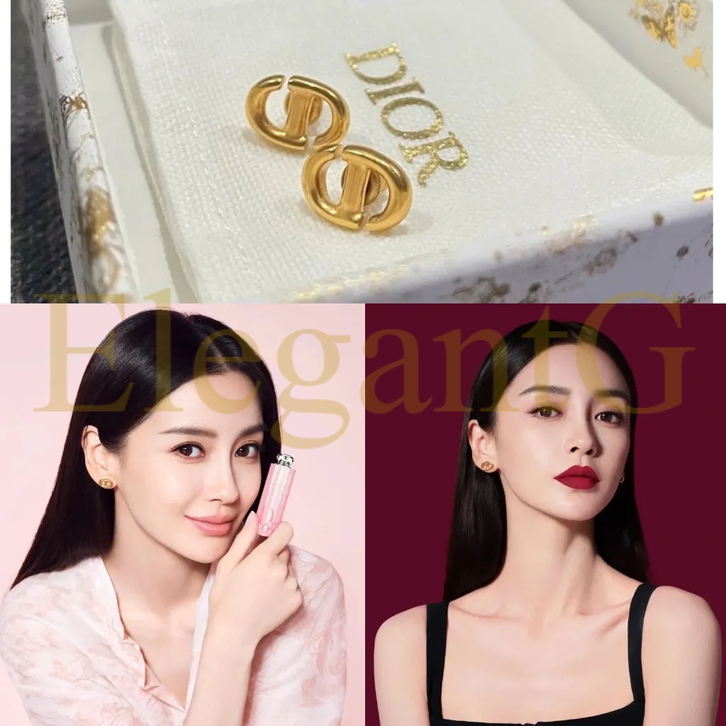 ต่างหูซีดี 18เค ทองเหลืองชุบทองต่างหูขนาดเล็กต่างหูสตั๊ดสีทอง