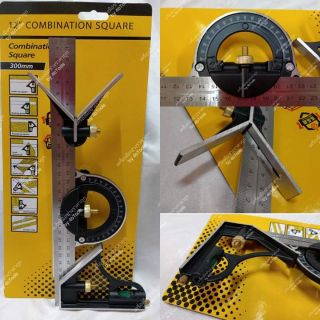 12" Combination Square Set ฉากรวมสแตนเลส ผสมเครื่องมือวัดหลายฟังค์ชั่น