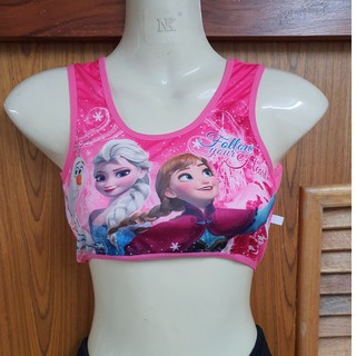 แพค 5/10 ่ตัว Disney Frozen Elsa เอลซ่า สินค้าลิขสิทธิ เสื้อซับใน ครึ่งตัว สีสกรีน เด็กหญิง พิมพ์อก ประมาณ 3-10 ปี