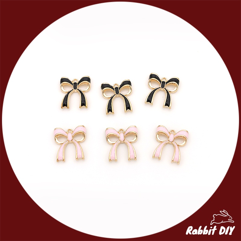 จี้เคลือบสี โบว์ มี 2 สี (แพ็ก 2 ชิ้น)