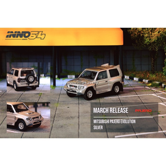 INNO MODELS INNO64 1/64 MITSUBISHI PAJERO EVOLUTION SILVER