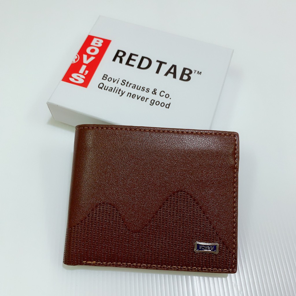 3383-1กระเป๋าสตางค์ผู้ชาย หนังPU พร้อมกล่องBovi’S พร้อมส่ง