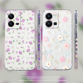 ใหม่ เคสป้องกันโทรศัพท์มือถือ TPU ใส แบบนิ่ม ลายดอกไม้ กันกระแทก สําหรับ VIVO V25 Pro V25e Y35 Y22 Y22s Y16 4G 5G 2022