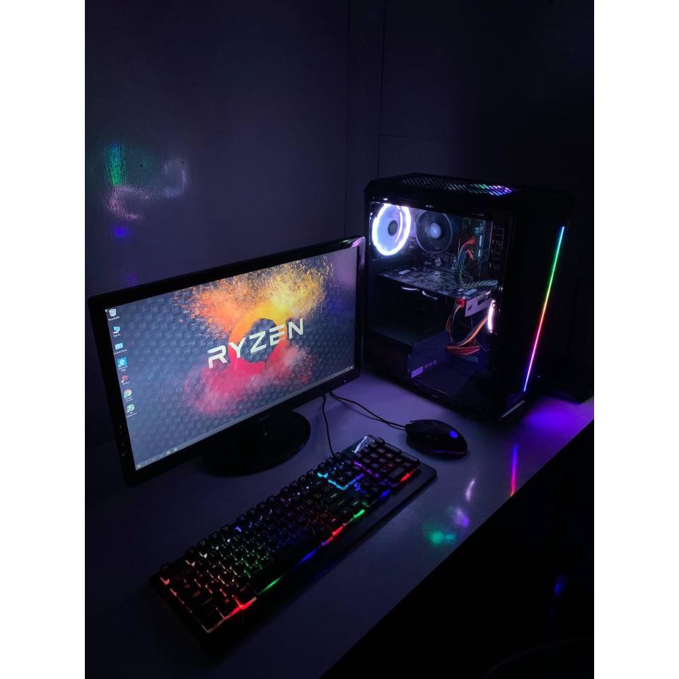 คอมประกอบ Ryzen5 2600 /Rx 570 4GB /  8GB DDR4 Bus2666  / SSD 240GB / PSU 600w. / CASE Tsunami