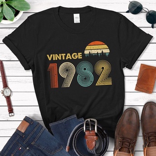 เสื้อยืดชาย - วินเทจ1982Tshirtไอเดียของขวัญวันเกิดครบรอบ40ปีสําหรับคุณปู่อายุ40ปีคุณยายแม่ยายผู้ชาย