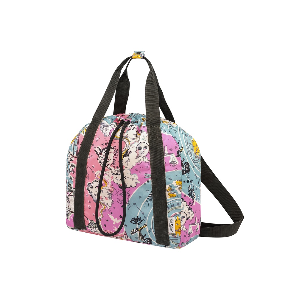 Cath Kidston Foldaway Drawstring Backpack Celestial Pink/Mint