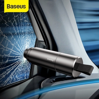 Baseus Mini Car Window Glass Breaker Seat Belt Cutter Safety Hammer Life-Saving Escape Hammer Cutting Knife Interior Accessories  Sharp Tool Safety Hammer(Window-breaking+Safety belt cutting）Dark gray
