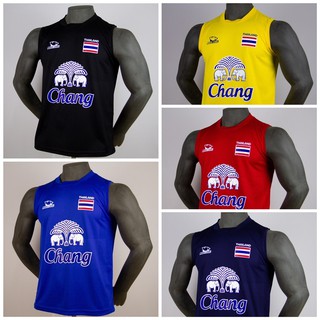 ราคาเสื้อกีฬา เสื้อฟุตบอล เสื้อกีฬาแขนกุด รุ่น Pro Diy thailand Chang