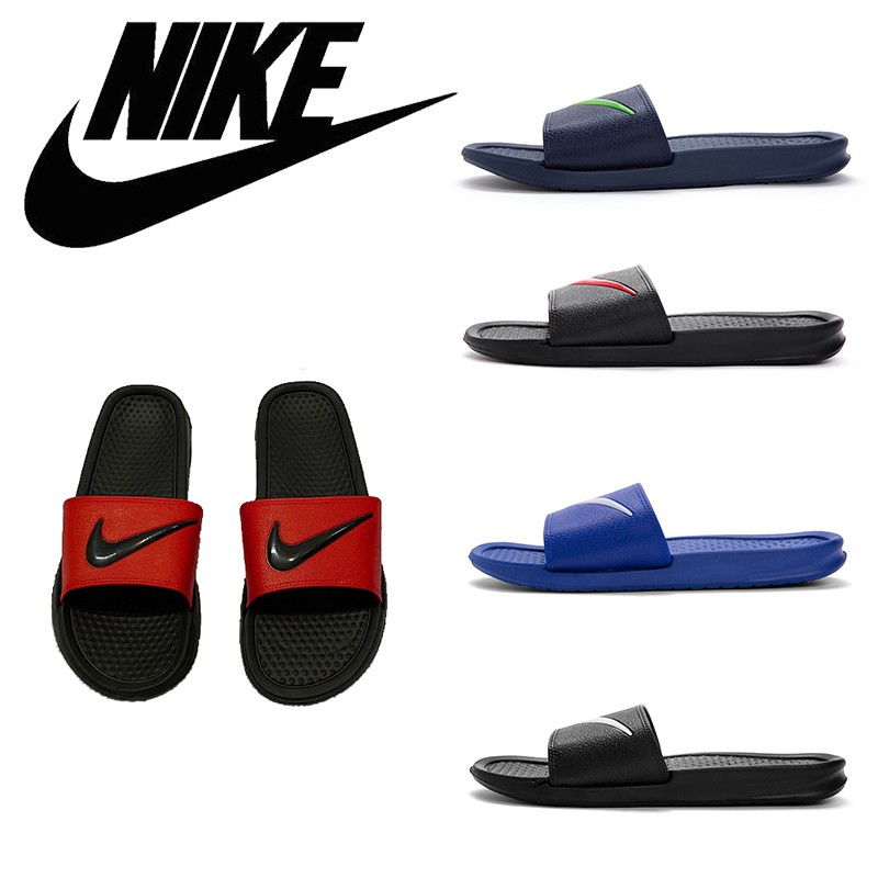 ส่งไวมีสินค้า!! Nike ผู้ชายแฟชั่นนุ่มรองเท้าลำลองอาบน้ำ/กลางแจ้งรองเท้าแตะ