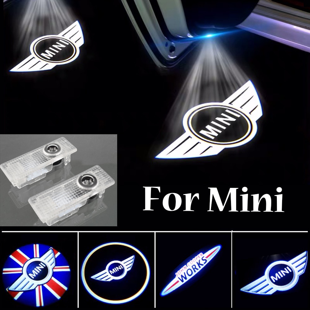 สําหรับ Mini Cooper One S JCW R55 R56 R58 R59 R60 F56 F60 2 ชิ้นรถยินดีต้อนรับประตูไร้สาย Ghost Shad