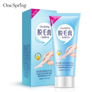 ครีมกำจัดขน Onespring Hair removal Cream 60 กรัม ให้ผิวเรียบเนียน ใช้ได้ทุกส่วน ขา แขน ใต้วงแขน และขอบบีกินี่