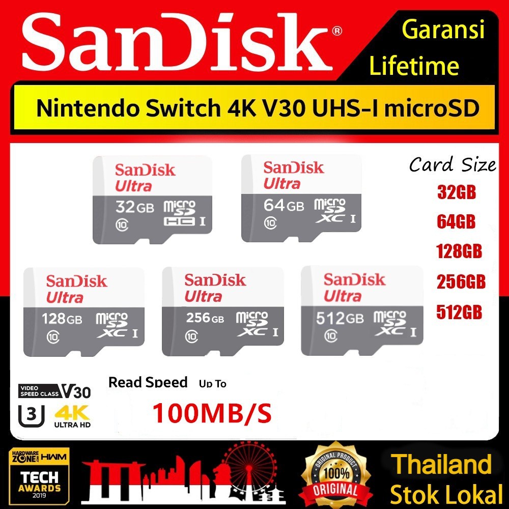 memory card Sandisk Micro SD Card C10 Ultra 16GB 32GB 64GB 128GB 256GB 512GB