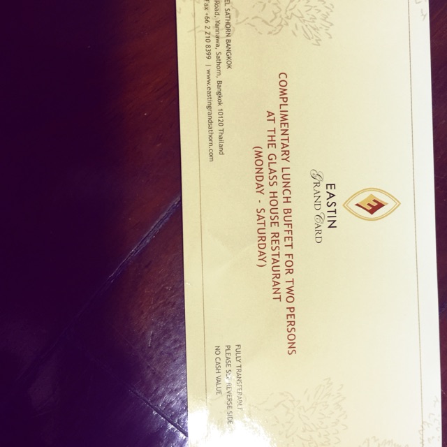 Voucher lunch buffet Easton grand Sargon