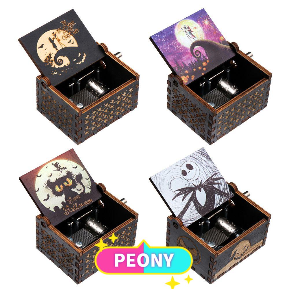 PEONY Classical Music Box Nightmare Before Christmas Hand Crank Wooden