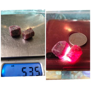Natural Ruby พลอยสีแดง,พลอยทับทิมดิบธรรมชาติจากประเทศแอฟริกาน้ำหนัก53.5ct/ชุดละ300฿