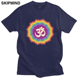 [S-5XL]เสื้อยืดแขนสั้น ผ้าฝ้าย 100% พิมพ์ลายดอกมันดาลา เจ็ดจักระ ของขวัญ สําหรับผู้ชาย