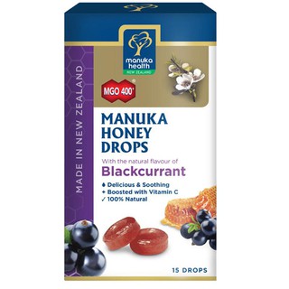 Manuka Health Manuka Honey Drops Blackcurrant 15 Pack 65g