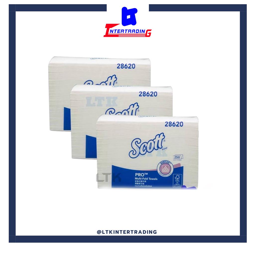 กระดาษเช็ดมือ Scott M-fold หนา 1ชั้น 28620 พร้อมส่ง💯💯  (บรรจุ 3ห่อ/ชุด)