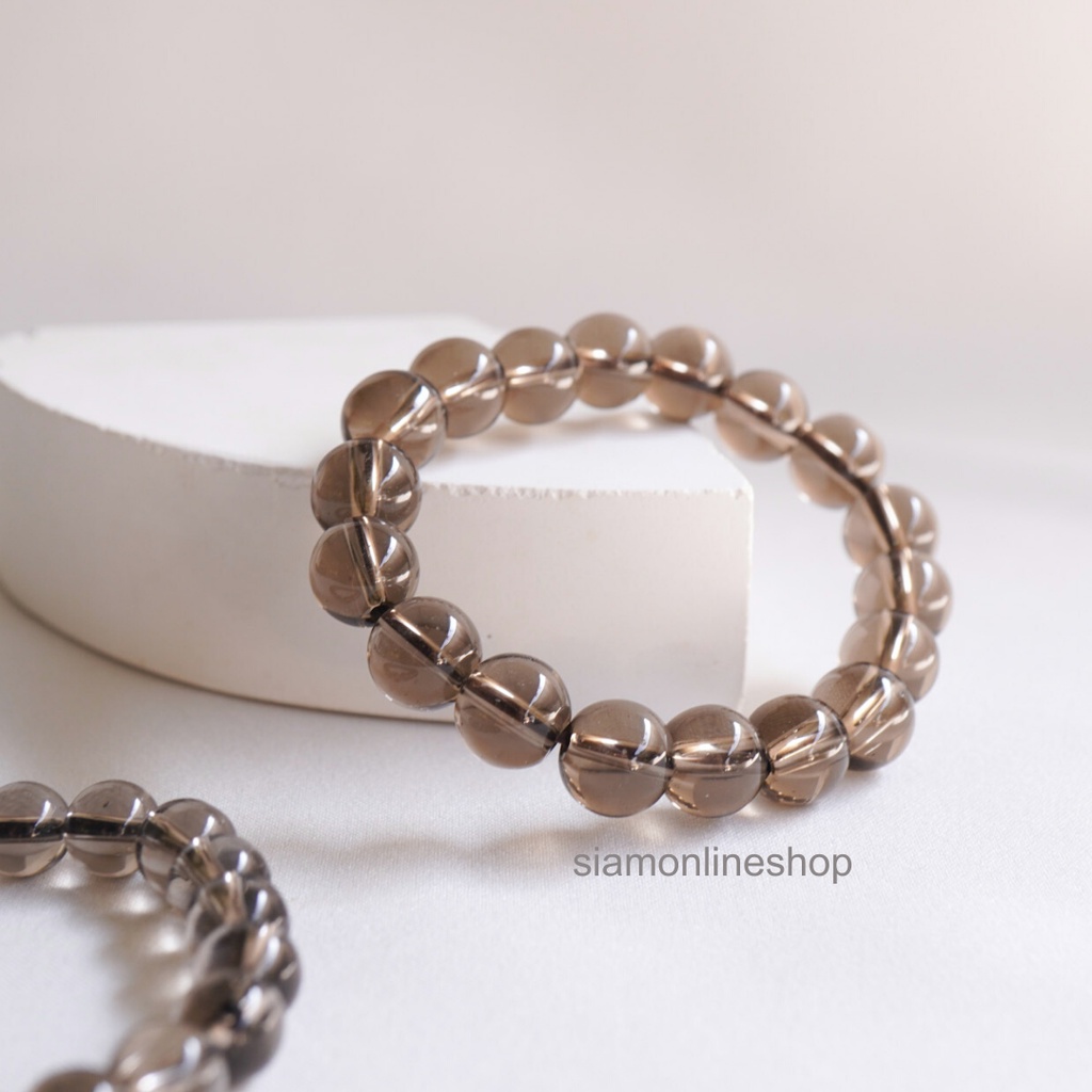 SMOKY QUARTZ หินสโมกกี้ควอตซ์ เลือกขนาดเม็ดหินได้ (4-12 มม.)หินแห่งอำนาจ และโชคดี สร้อยข้อมือหินแท้ by siamonlineshop