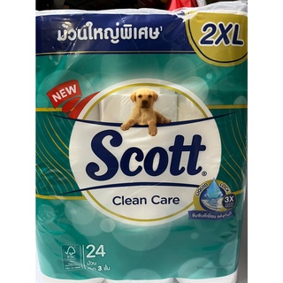 กระดาษชำระ (แพ็ค24ม้วน) สก๊อตต์ CleanCare XXL Toilet Paper (24 Rolls Pack) Scott CleanCare XXL