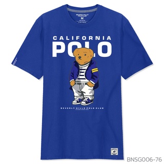 เสื้อยืดสีขาวBeverly Hills Polo Club เสื้อยืดคอกลมแขนสั้น Classic Bear รุ่น BNSG006