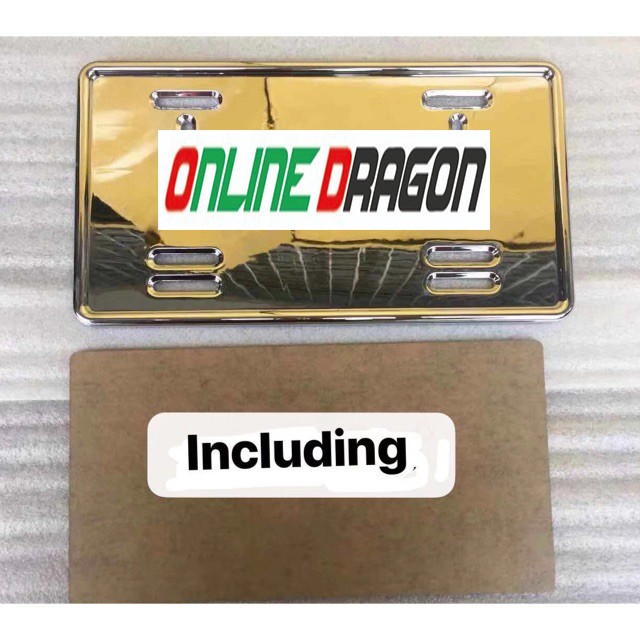 ผลิตใน CHROME UNIVERSAL SQUARE CAR NUMBER PLATE HOLDER LICENCE PLATE FRAME 13 X 8INCH + สีขาว FONT N