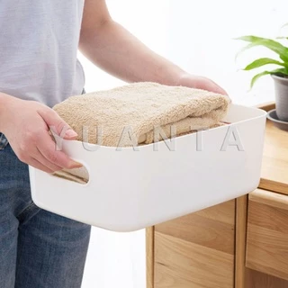 YUANTA กล่องพลาสติก ""สไตล์ยุโรป"" ตะกร้าเก็บของพลาส กล่องขนาดเล็ก ตะกร้า Storage Box