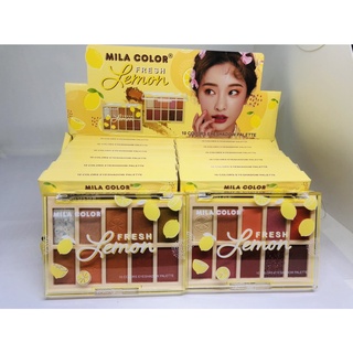 MILA COLOR MC5050 มิลา คัลเลอร์ เฟรช เลมอน fressh lemon eyeshadow พาเลทอายแชโดว์ 10 เฉดสี สีสวยตกแต่งรอบดวงตา ตลับเล็ก