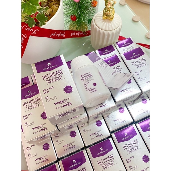 รุ่นใหม่ วิตามินกันแดด Heliocare Purewhite Radiance Max 60 เม็ด (สีม่วงเข้ม)