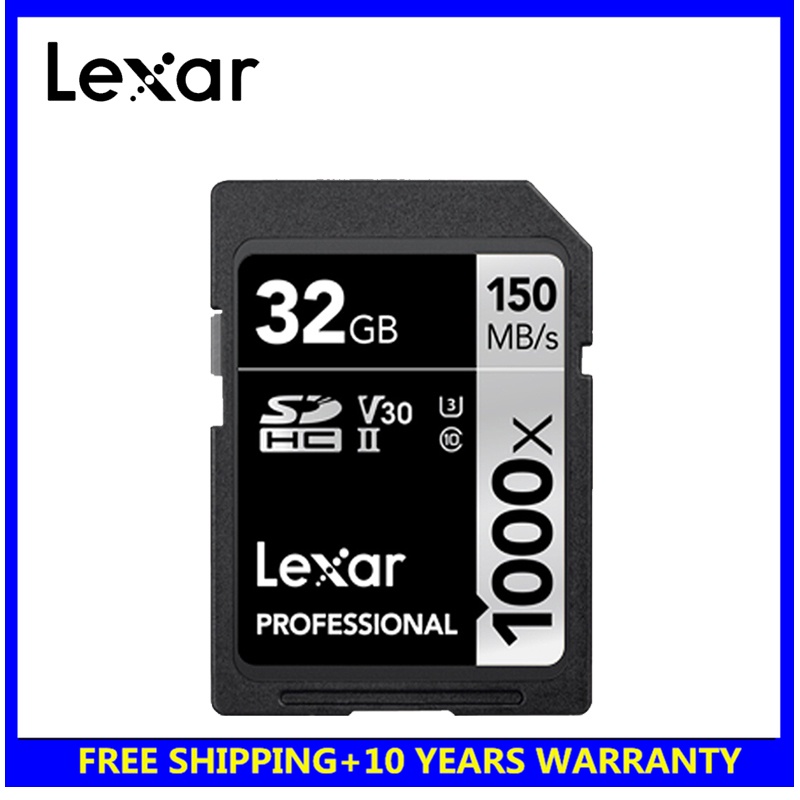Original Lexar 128GB SD Card 1000x UHS-II U3 SDHC SDXC 32GB Memory Card 16GB 64GB Carte SD