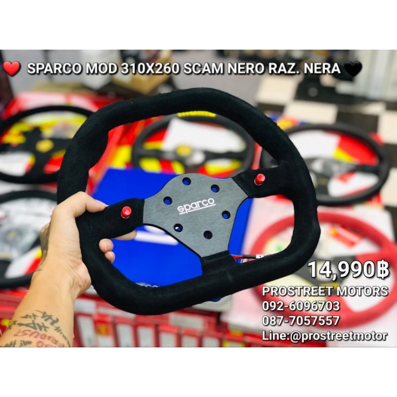 พวงมาลัย พวง Sparco P310 Racing Steering Wheel, Black Suede SCAM NERO RAZ. NERA แท้ หนังกลับสวย อุปกรณ์ครบ Made in USA.
