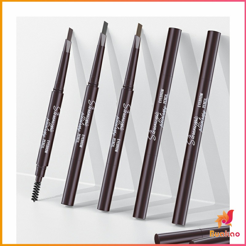 ดินสอเขียนคิ้ว หัวคู่ กันน้ำ ทนทานกว่า  2 หัว  automatic eyebrow pencil
