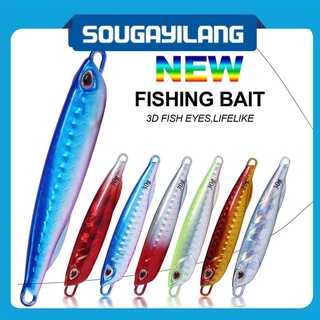 Sougayilang เหยื่อตกปลา แบบแข็ง พร้อมตา 3 มิติ 6 สี 10, 15, 20, 30, 40 กรัม สำหรับตกปลากลางแจ้ง