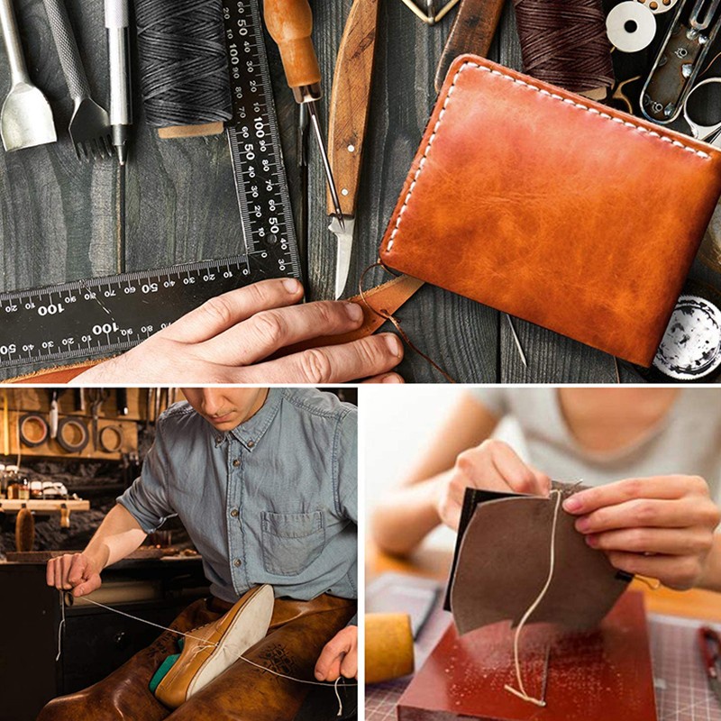 ชุดด้ายขี้ผึ้งแบน 260 ม. สําหรับเย็บหนัง งานฝีมือ - รูปที่ 5