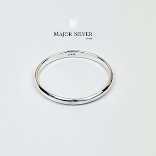 แหวนกว้าง 2 มิล / แหวนเงินแท้ 92.5% สไตล์เรียบๆ ใส่ติดมือ แหวนเงินแท้ 100 Major silver  :  E-TP-Ring 2P