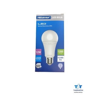 เมกาแมน Megaman หลอดไฟ LED ขั้ว E27 รุ่น A Bulb ขนาด 12W 6500K แสงเดย์ไลท์